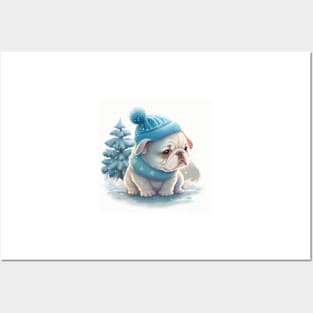 Winter Frenchie baby Posters and Art